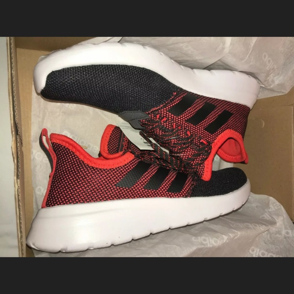 ADIDAS LITE RACR RBN CORE BLACK ACTIVE RED SIZE 9